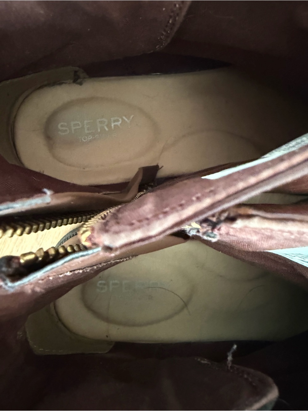 Sperry Women's Brown Leather Plaid Ankle Booties with Buckle Strap - Picture 5 of 5